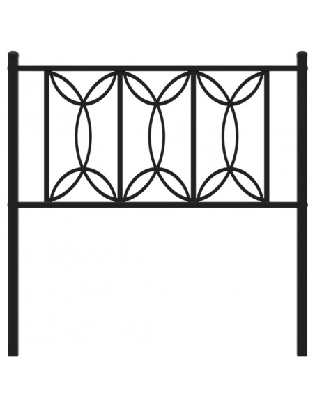 Testiera in Metallo Nero 90 cm