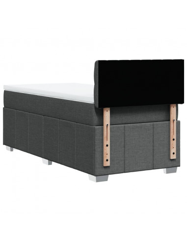 Giroletto a Molle con Materasso Grigio Scuro 90x200 cm Tessuto