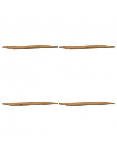 Mensole Parete 4pz Rovere Artigianale 60x30x1,5cm in Truciolato