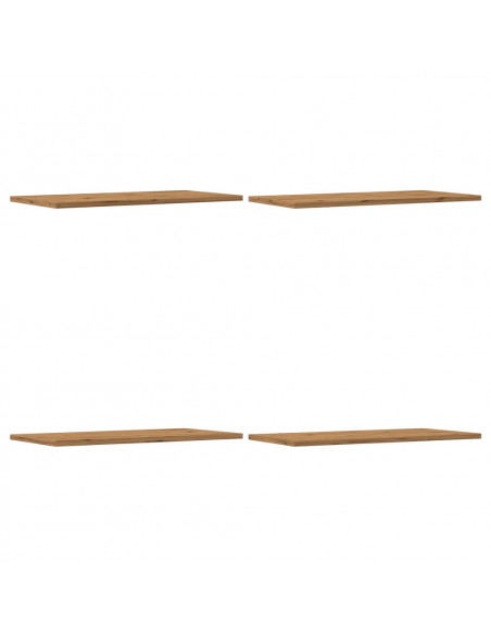 Mensole Parete 4pz Rovere Artigianale 60x30x1,5cm in Truciolato