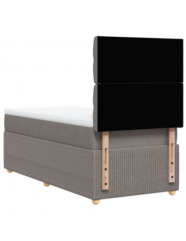 Giroletto a Molle con Materasso Tortora 80x200 cm inTessuto