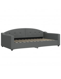 Letto da Giorno Grigio Scuro 100x200 cm in Tessuto 2