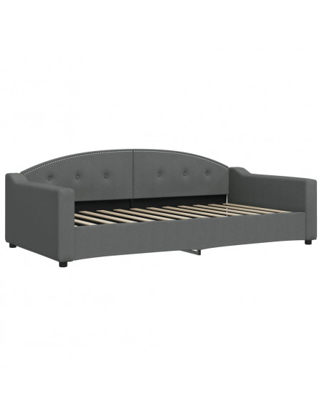 Letto da Giorno Grigio Scuro 100x200 cm in Tessuto