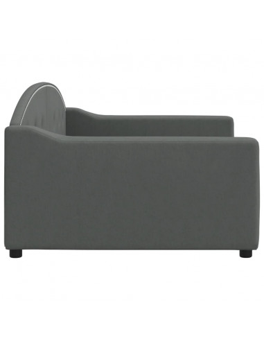 Letto da Giorno Grigio Scuro 100x200 cm in Tessuto