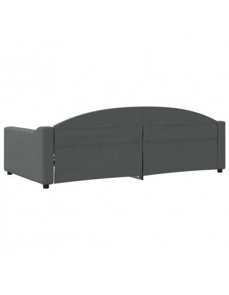 Letto da Giorno Grigio Scuro 100x200 cm in Tessuto
