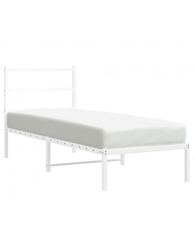 Giroletto senza Materaso con Testiera Metallo Bianco 75x190 cm