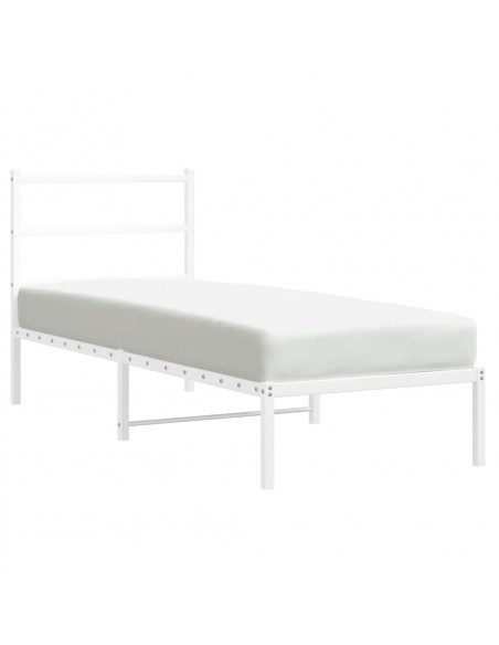 Giroletto con Testiera Metallo Bianco 75x190 cm