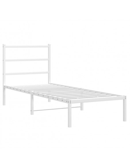 Giroletto senza Materaso con Testiera Metallo Bianco 75x190 cm