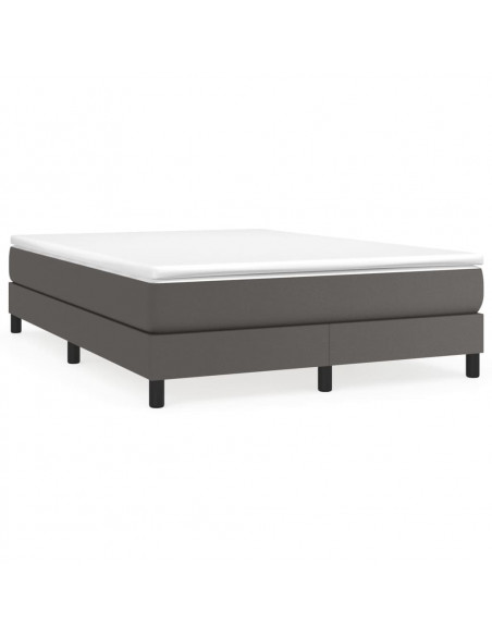 Giroletto a Molle con Materasso Grigio 140x190 cm in Similpelle