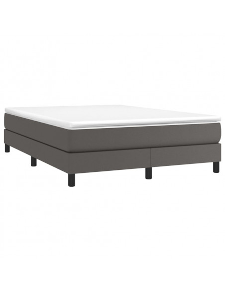 Giroletto a Molle con Materasso Grigio 140x190 cm in Similpelle