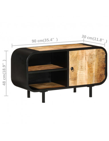 Mobile Porta TV 90x30x48 cm in Legno di Mango Grezzo