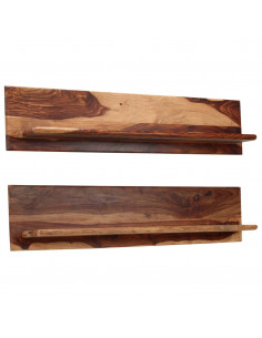 Mensole 2 pz 118x26x20 cm in Legno Massello di Sheesham