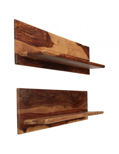 Mensole 2 pz 118x26x20 cm in Legno Massello di Sheesham