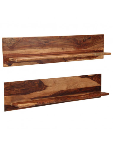 Mensole 2 pz 118x26x20 cm in Legno Massello di Sheesham