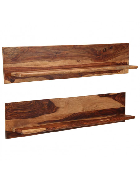 Mensole 2 pz 118x26x20 cm in Legno Massello di Sheesham