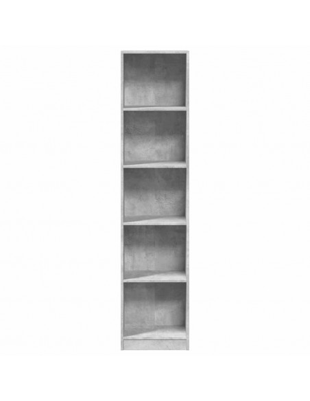 Libreria Grigio Cemento 40x24x176 cm in Legno Multistrato