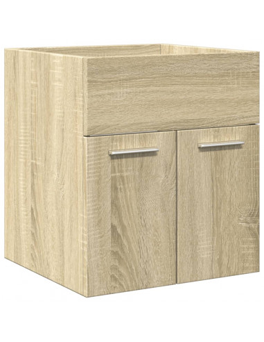 Set Mobili da Bagno 4 pz Rovere Sonoma in Legno Multistrato