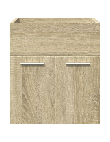 Set Mobili da Bagno 4 pz Rovere Sonoma in Legno Multistrato