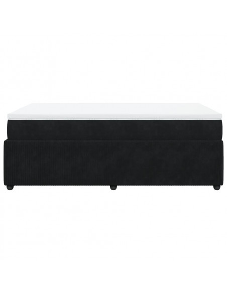 Giroletto a Molle con Materasso Nero 120x190 cm in Velluto