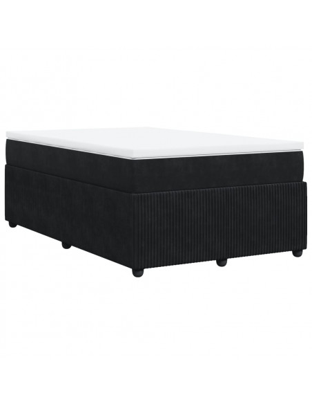 Giroletto a Molle con Materasso Nero 120x190 cm in Velluto