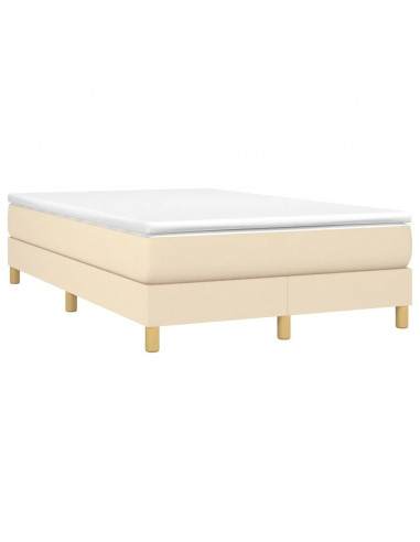Giroletto a Molle con Materasso Crema 120x190 cm in Tessuto