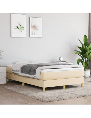Giroletto a Molle con Materasso Crema 120x190 cm in Tessuto
