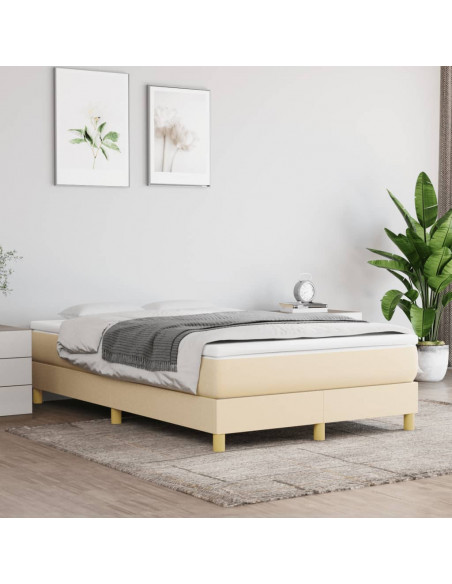 Giroletto a Molle con Materasso Crema 120x190 cm in Tessuto