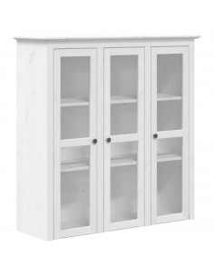 Mobile con Ante in Vetro BODO in Legno Massello di Pino Bianco 2