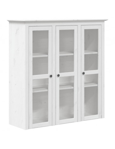 Mobile con Ante in Vetro BODO in Legno Massello di Pino Bianco