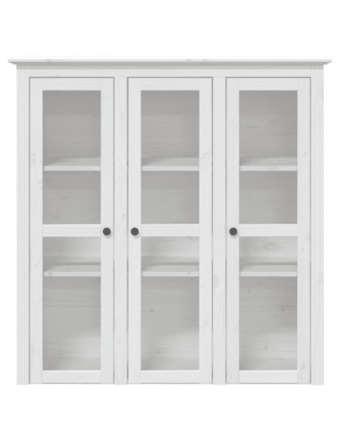 Mobile con Ante in Vetro BODO in Legno Massello di Pino Bianco