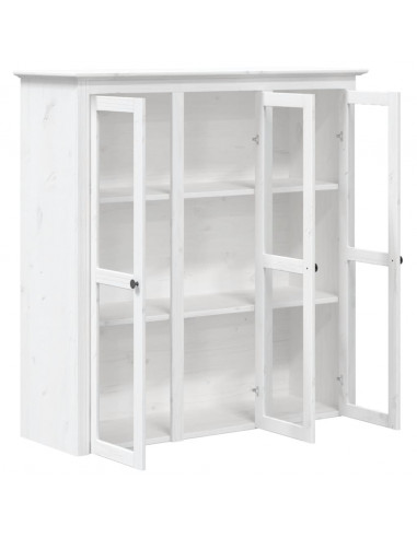 Mobile con Ante in Vetro BODO in Legno Massello di Pino Bianco