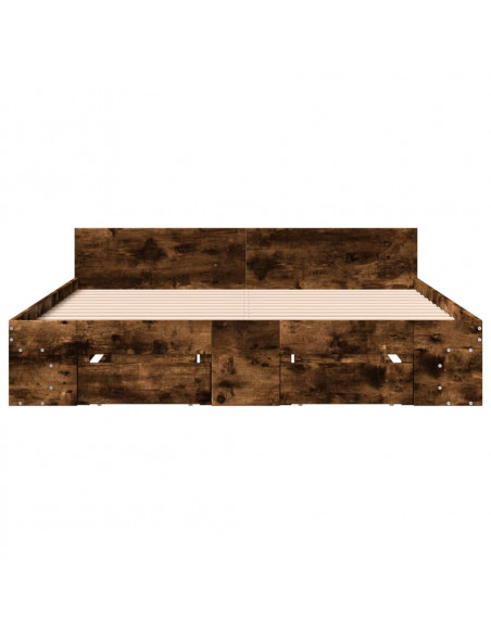 Giroletto con Cassetti Rovere Fumo 140x190 cm Legno Multistrato