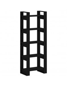 Libreria/Divisorio Nero 60x35x160 cm Legno Massello 2