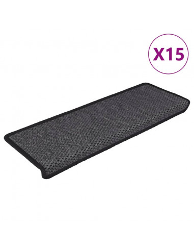 Tappeti Autoadesivi Scale Aspetto Sisal 15pz 65x21x4 Antracite
