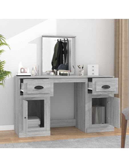Toeletta con Specchio Grigio Sonoma 130x50x132,5 cm