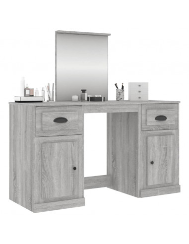 Toeletta con Specchio Grigio Sonoma 130x50x132,5 cm