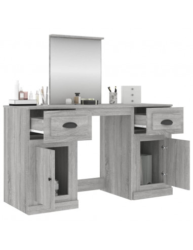 Toeletta con Specchio Grigio Sonoma 130x50x132,5 cm