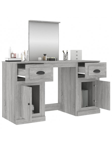 Toeletta con Specchio Grigio Sonoma 130x50x132,5 cm