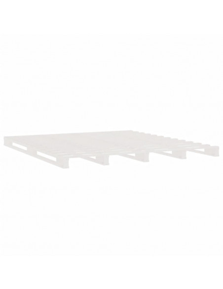 Letto a Pallet Bianco 160x200 cm in Legno Massello di Pino