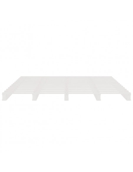 Letto a Pallet Bianco 160x200 cm in Legno Massello di Pino