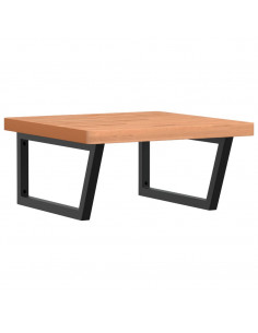 Ripiano a Parete per Lavabo in Acciaio e Massello di Faggio 2