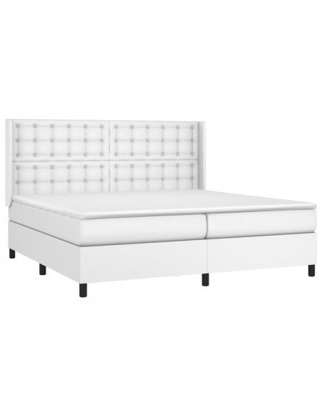 Giroletto a Molle con Materasso Bianco 200x200cm in Similpelle
