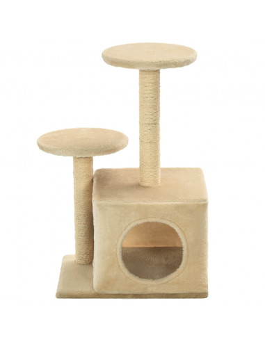 Albero per Gatti con Pali Tiragraffi in Sisal 60 cm Beige