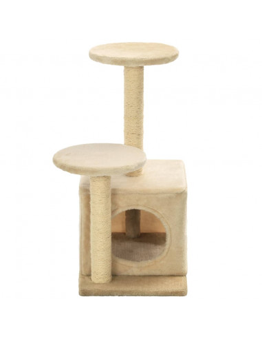 Albero per Gatti con Pali Tiragraffi in Sisal 60 cm Beige