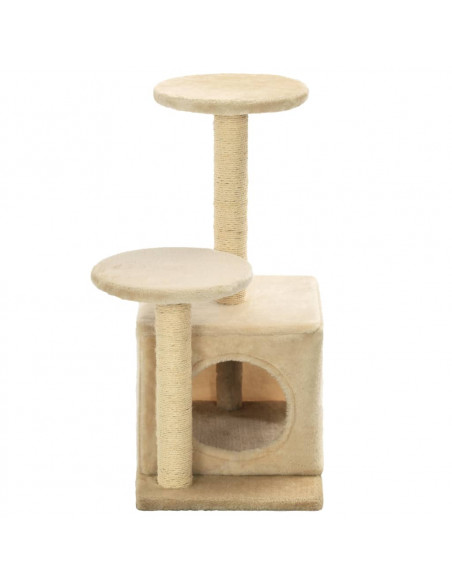 Albero per Gatti con Pali Tiragraffi in Sisal 60 cm Beige