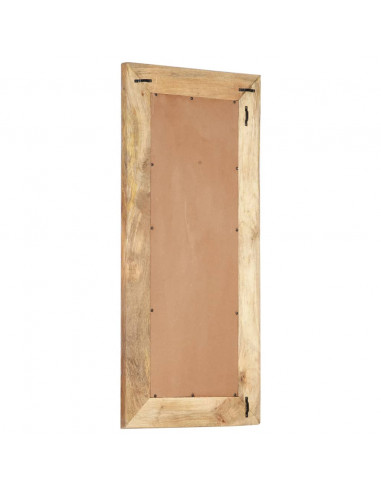 Specchio Intagliato a Mano Bianco 110x50x2,5 cm Legno di Mango
