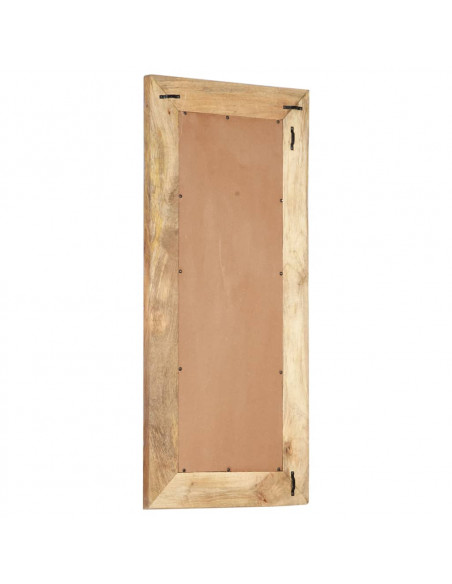Specchio Intagliato a Mano Bianco 110x50x2,5 cm Legno di Mango