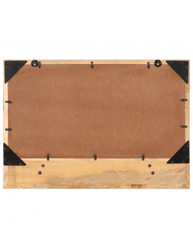 Specchio con Ripiano 80x8x55 cm Vetro e Legno Massello di Mango