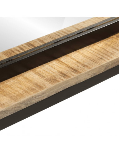 Specchio con Ripiano 80x8x55 cm Vetro e Legno Massello di Mango