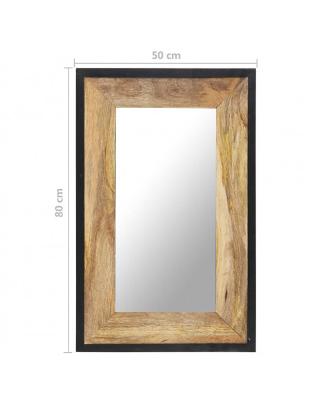 Specchio 80x50 cm in Legno Massello di Mango